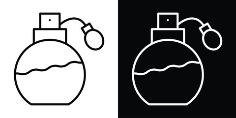Perfume bottle icon filled flat sign concept for web design.