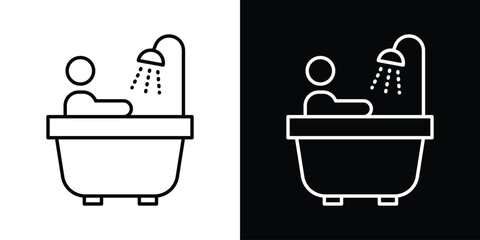 Person Bathing icon filled flat sign concept for web design.