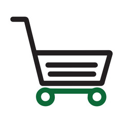 Simple green and black shopping cart icon