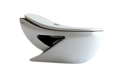 Sleek, modern toilet with flowing lines