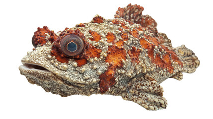 Painted frogfish with lumpy texture, Transparent background, PNG file