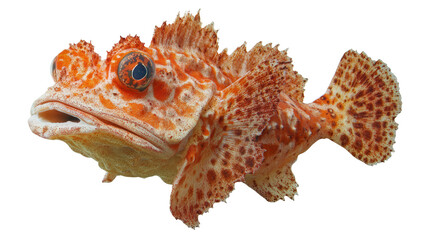 Painted frogfish with lumpy texture, Transparent background, PNG file