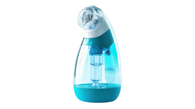 Portable nebulizer for asthma treatment, Transparent background, PNG file