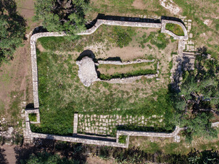 Drone view at Dolmen della Chianca near Bisceglie on Apulia, Italy