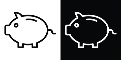 Piggy bank icon filled flat sign concept for web design.