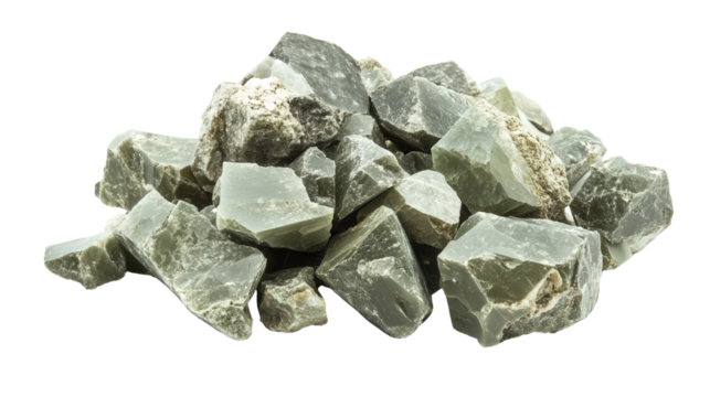 Raw zeolite cluster with radiating patterns, Transparent background, PNG file
