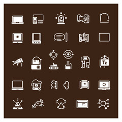Collection of technology and gadget icons