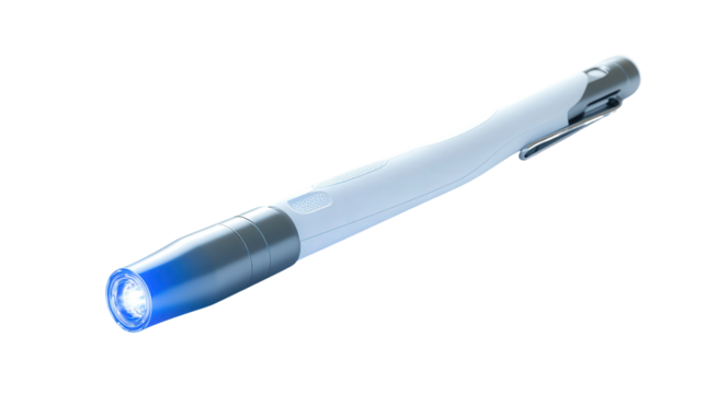 Rechargeable penlight for doctors, Transparent background, PNG file
