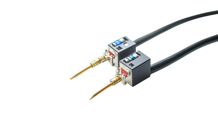 Photovoltaic diode with connectors Transparent background, PNG file