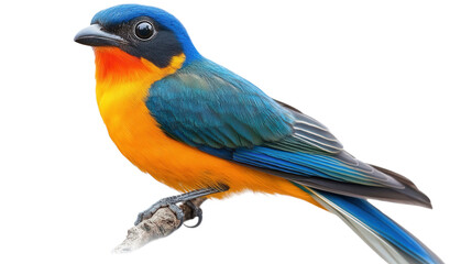 Fototapeta premium Rare resplendent trogon perched Transparent background, PNG file