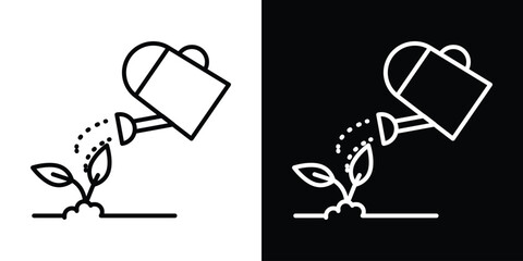 Plant watering can icon filled flat sign concept for web design. © Recoonde