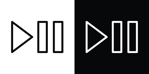 Play pause icon filled flat sign concept for web design.