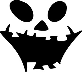 Hand drawn halloween pumpkin faces illustration