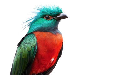 Obraz premium Rare splendid quetzal bird perched Transparent background, PNG file