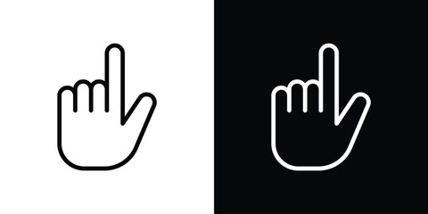 Pointing hand icon filled flat sign concept for web design.