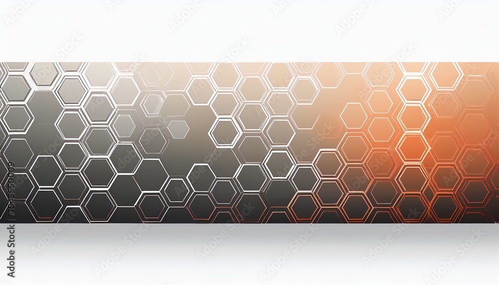 Poster banner design with hexagon pattern on white background