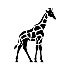 Vector illustration of a minimalist side view giraffe silhouette logo.