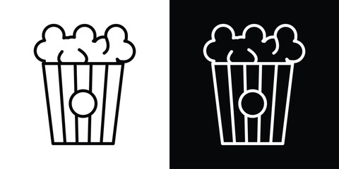 Popcorn icon filled flat sign concept for web design.