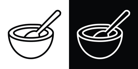 Porridge baby cereal icon filled flat sign concept for web design.