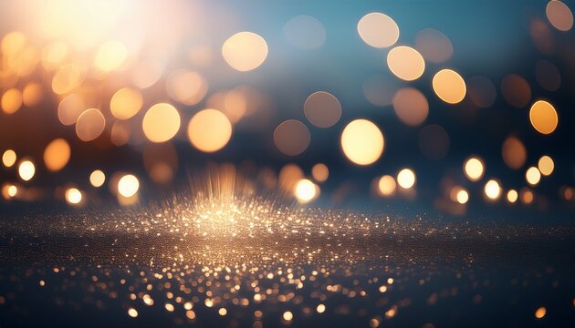 abstract background with a shimmering surface reflecting out of focus glowing lights