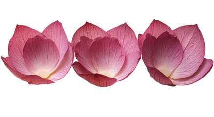 Lotus petals isolated on transparent background. PNG.