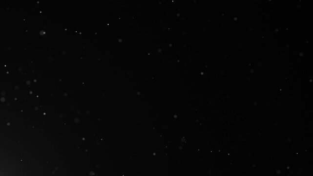 Shimmering dust particles fly in the air. Background of dust particles and beautiful bokeh. Slow macro shot. Seamless looping 4k video.