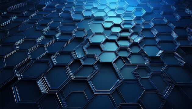 abstract dark blue hexagon pattern background