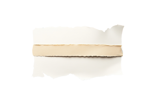 Ripped white paper with beige tape
