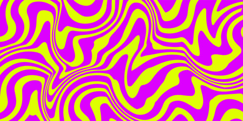 Abstract horizontal background with colorful waves. Trendy vector illustration in style retro 60s, 70s. Pastel colors