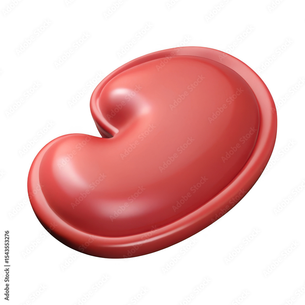 Poster 3d rendered red heart shape isolated on transparent background