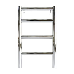 Sleek chrome towel warmer with four horizontal bars, perfect for modern bathrooms, providing warmth and style