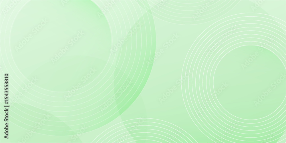 Poster minimalist soft abstract background in gradient green and white tones with circles. circle effect st