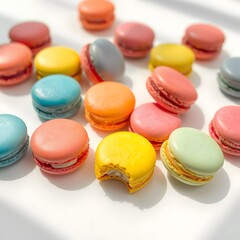 Obraz premium colorful macaroons on white background