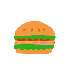 hamburger isolated on transparent background