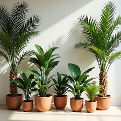 Obraz premium Stylish Indoor Plants in Terracotta Pots