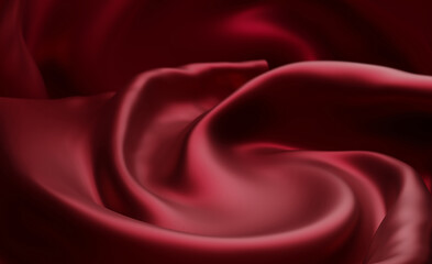 Product display design of wine red fabric 3D render
