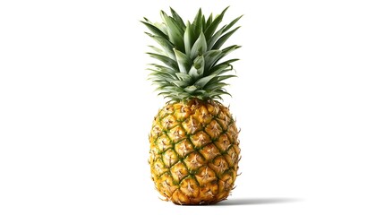 Fresh Whole Pineapple Isolated on White Background