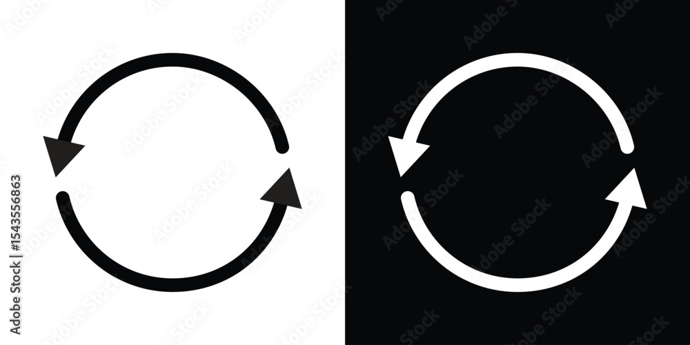 Poster reload button icon filled flat sign concept for web design.