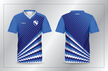 abstract blue sport jersey for football and soccer shirt template