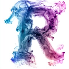 Colorful smoke letter R