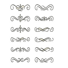 Decorative divider silhouette  Icons set, vector flat cartoon illustration design