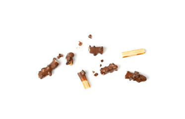 Chocolate cookie sticks, long choco pastries, japan biscuit tubes, korea cracker sticks