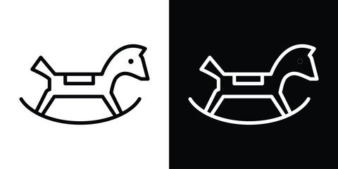 Rocking horse icon filled flat sign concept for web design.