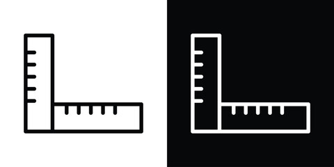 Ruler combined icon filled flat sign concept for web design.