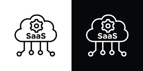 SaaS icon filled flat sign concept for web design.