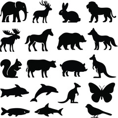Animal Icons set, vector flat cartoon illustration design