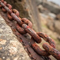 rusty metal chain