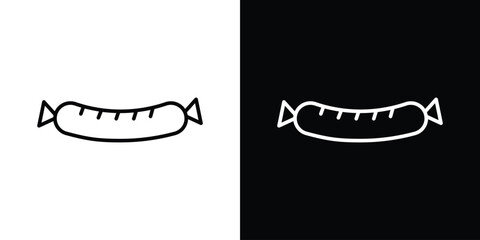 Sausage icon filled flat sign concept for web design.