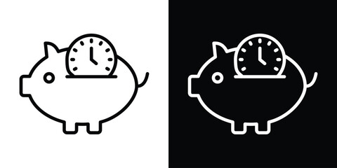 Save time icon filled flat sign concept for web design.