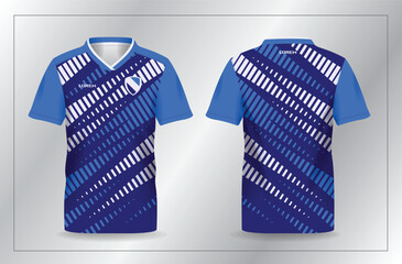 abstract blue sport jersey for football and soccer shirt template